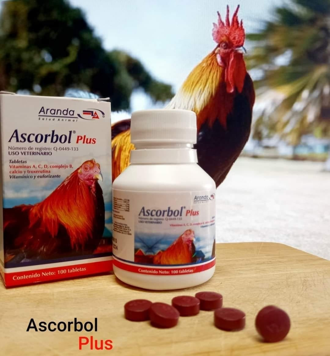 Ascorbol Plus 100 Tabletas Aranda Aves Gallos Alto Registro