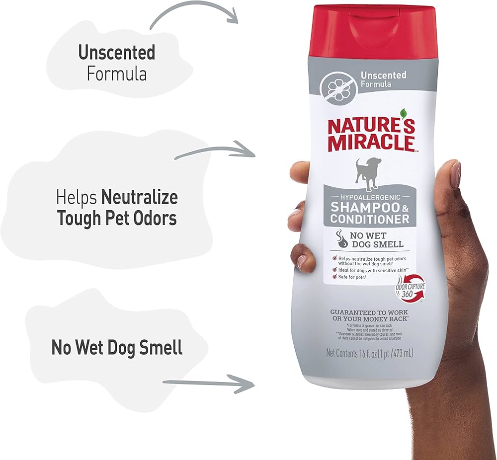 Nature´s Miracle Shampoo y Acondicionador Hipoalergénico para Perros 473 ml