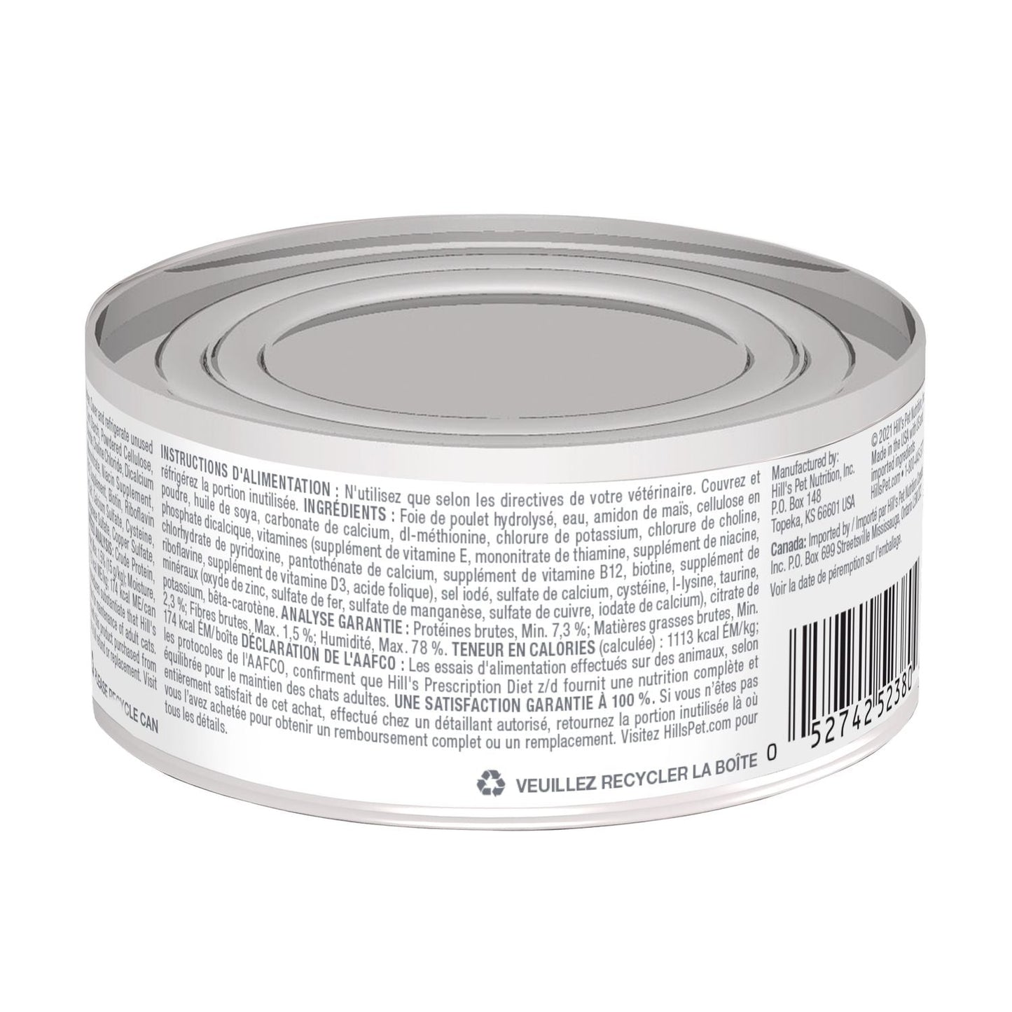 Hill's Prescription Diet Lata z/d Skin/Sensibilidades Alimentarias Alimento Húmedo para Gato 156gr  ZD