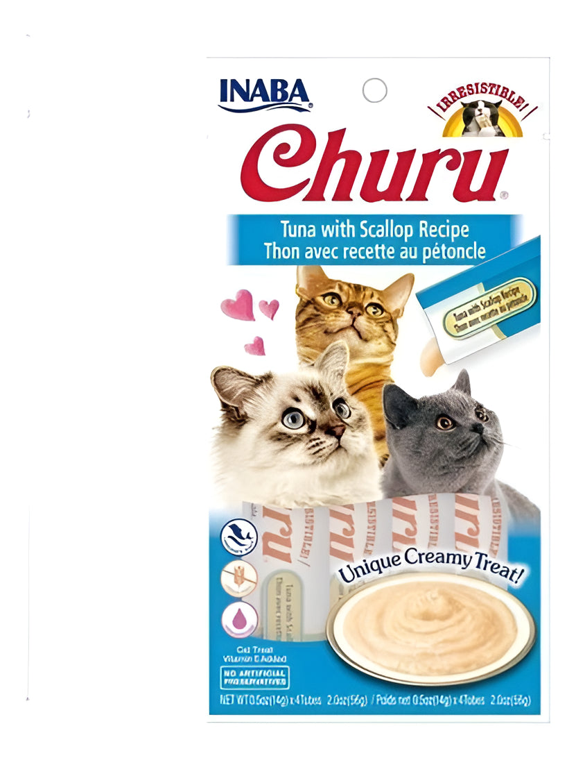 Inaba Snack Cat Churu Vieira/scallop - Sobre Con 4 Tubos