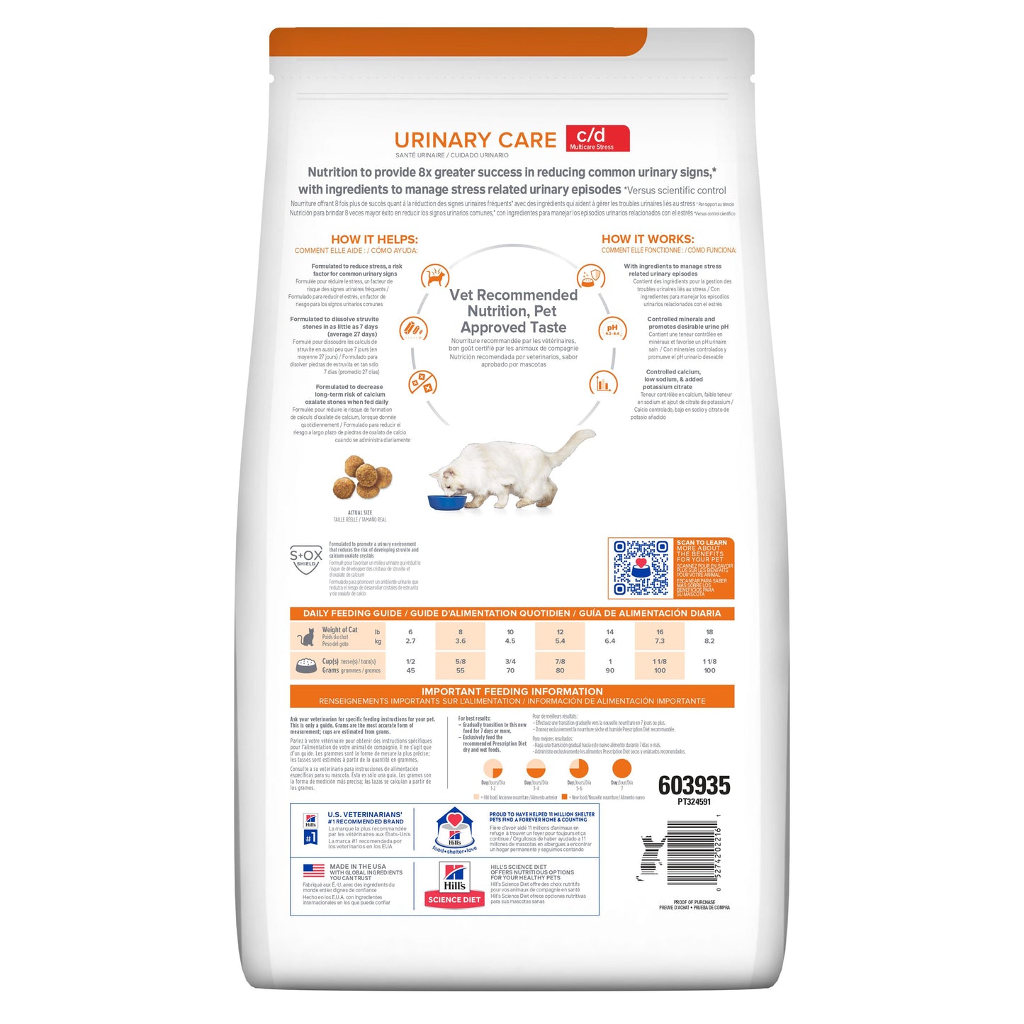 Hills Science Diet Alimento Gatos c/d Multicare Stress 1.8 kg Urolitiasis Croqueta cd