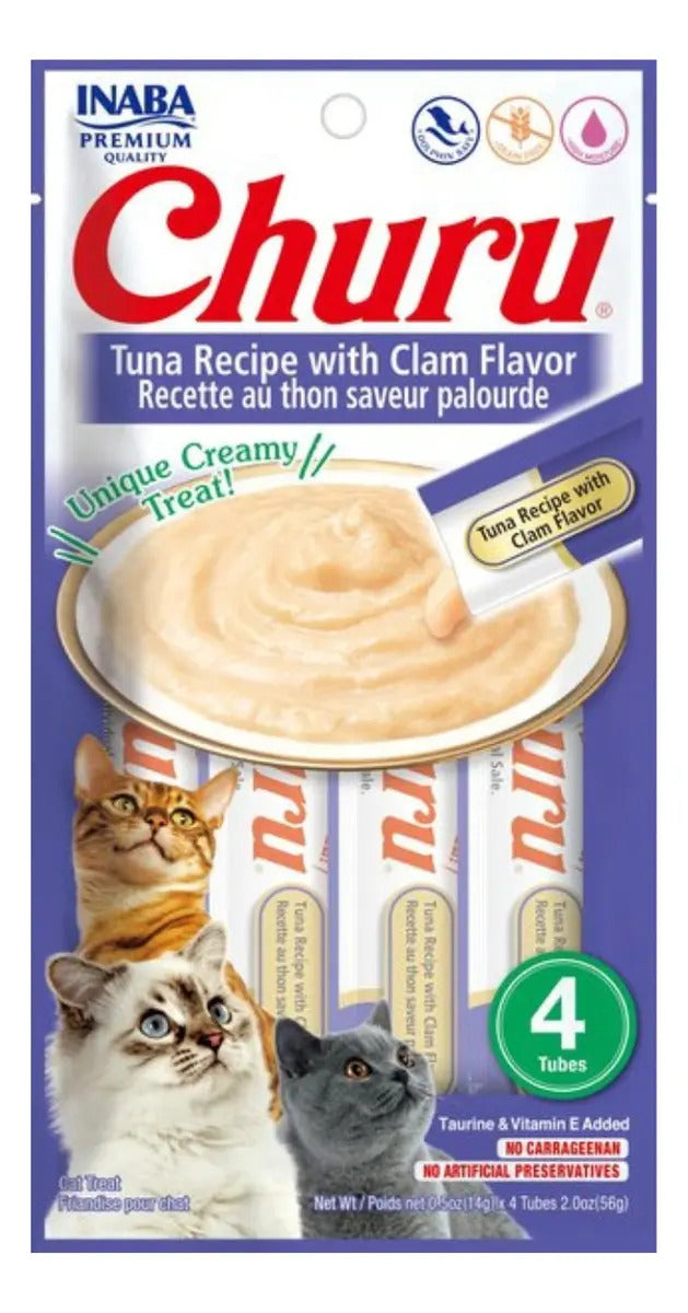 Churu Para Gato Snack Caja 6 Sobres Atún Con Almeja 4 Pz 14g