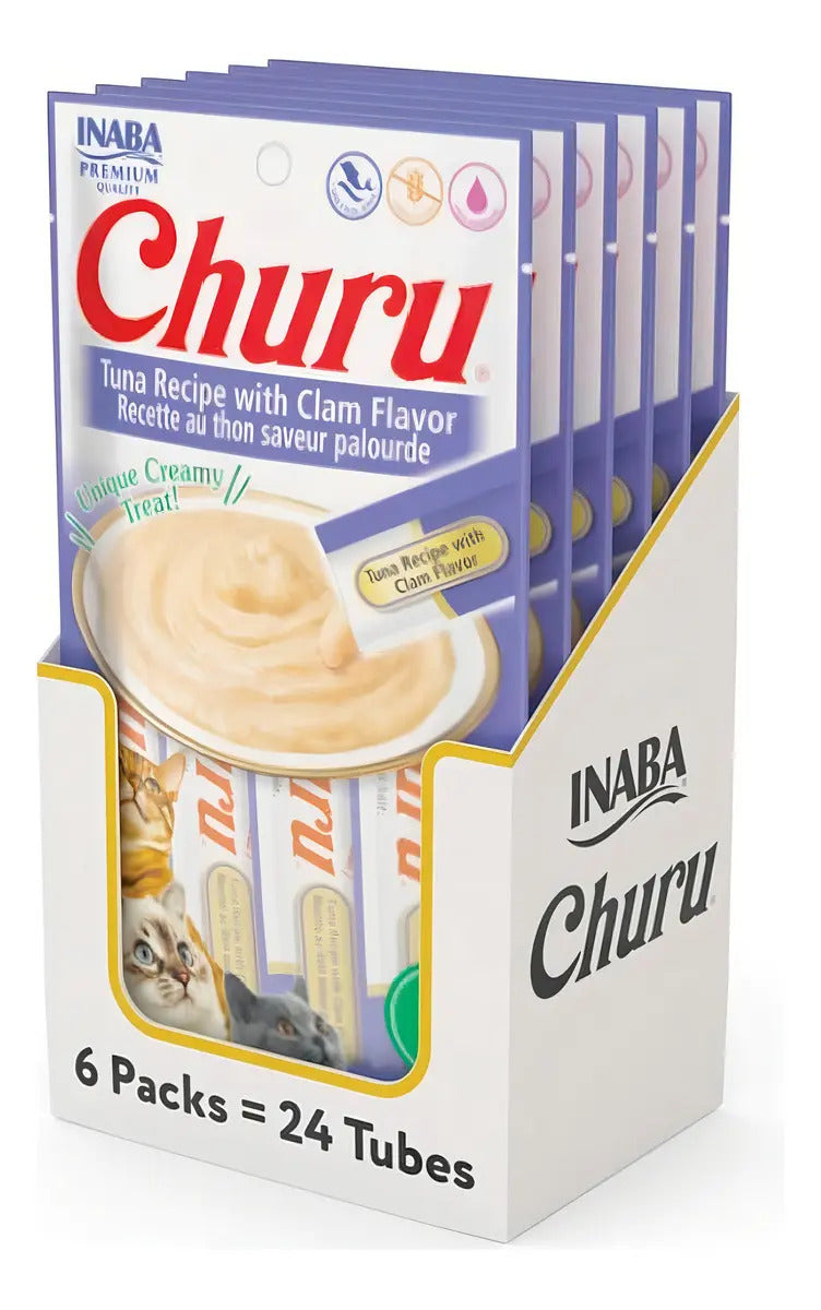 Churu Para Gato Snack Caja 6 Sobres Atún Con Almeja 4 Pz 14g