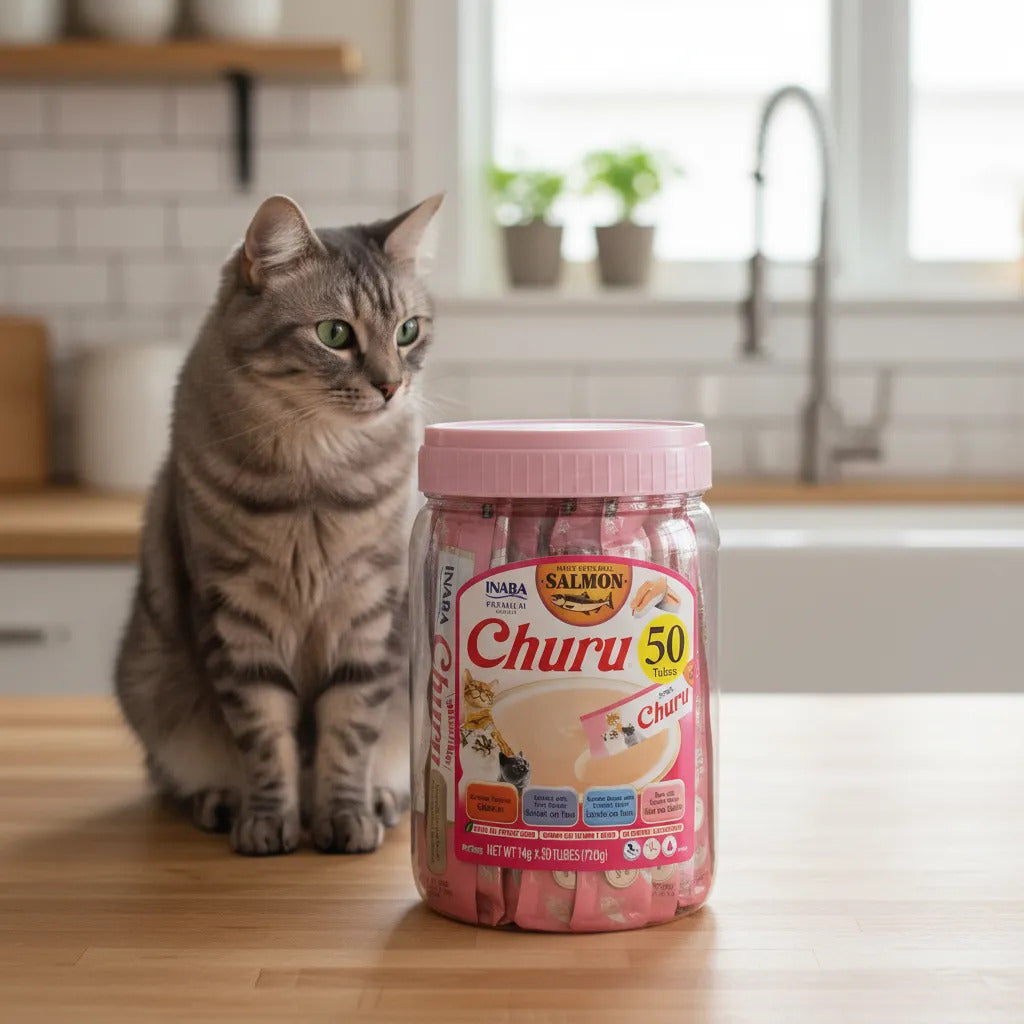 Churu 50 Premios Para Gato Tubitos 14g Mix Salmón Variety