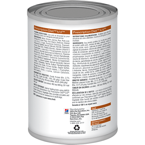 Hills Science Diet Alimento Perros k/d Lata 350 gr Estofado Enfermedad Renal kd
