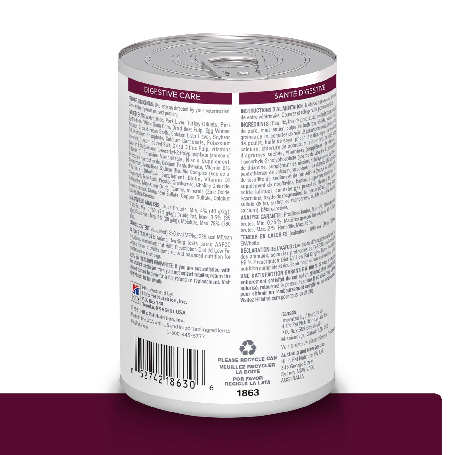 Hills Science Diet Alimento Perro i/d Low Fat Lata 370 gr Baja Grasa Gastrointestinal id Low Fat