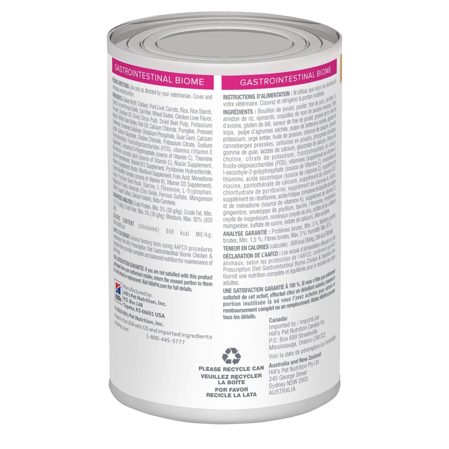 Hill's Prescription Diet Lata Biome Digestive / Fiber Care Alimento Húmedo para Perro con Cuidado Gastrointestinal 354gr