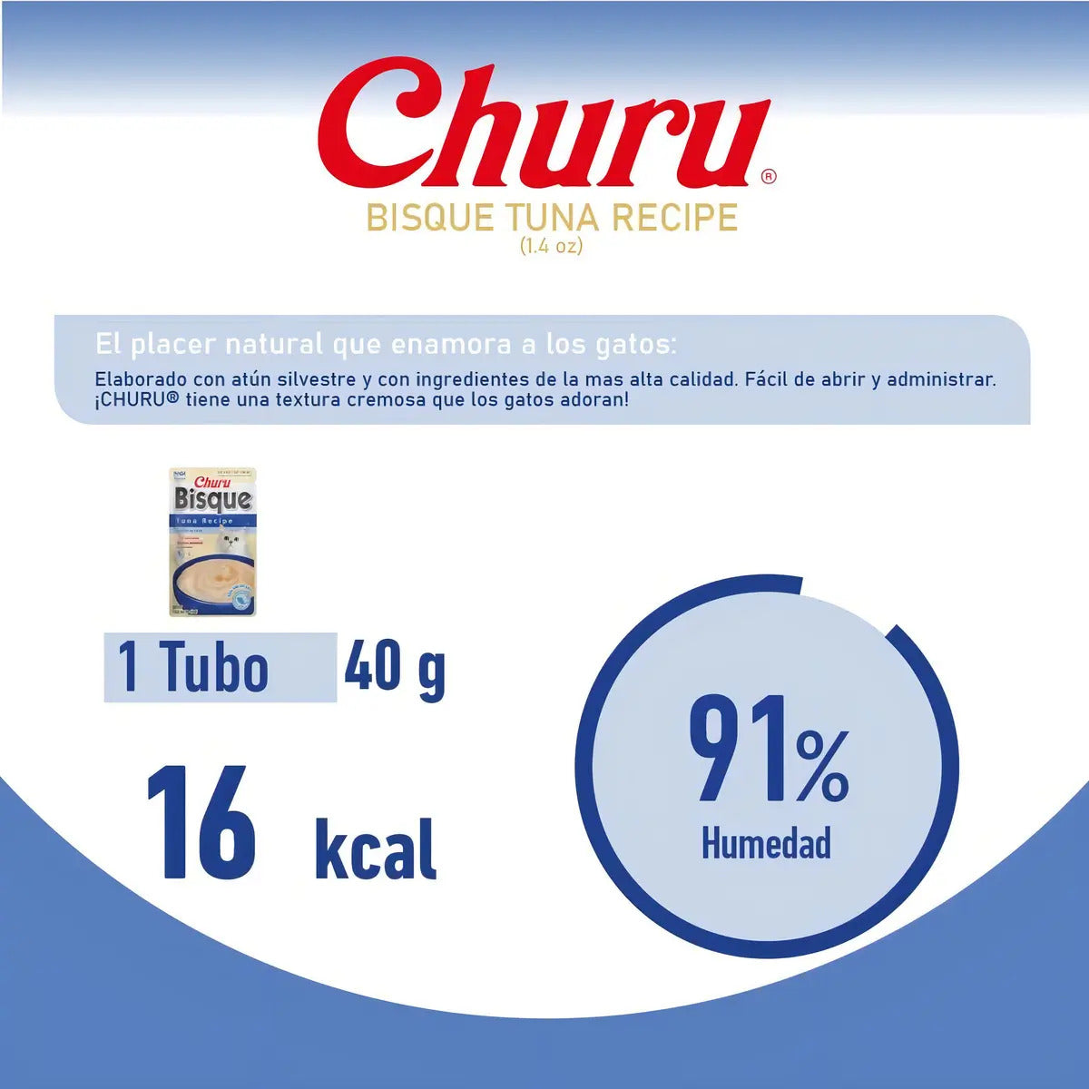 Churu Bisque Para Gato Sabor Atún Caja 6 Sobres De 40g