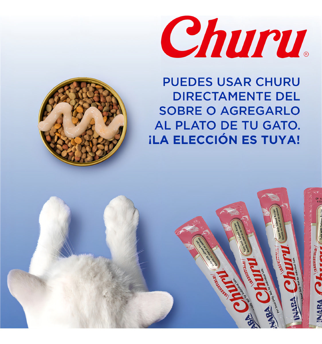 Churu Snack Cremoso Para Gato Bolsa Con 4 Tubos Sabor Atún