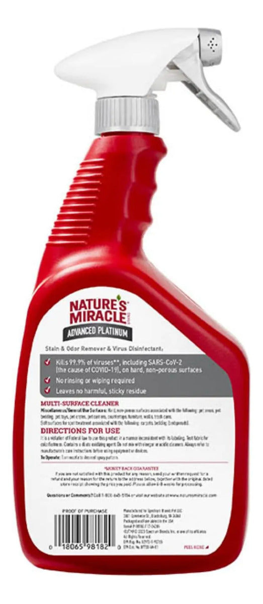 Natures Miracle Removedor Manchas Olores Desinfectante Gato