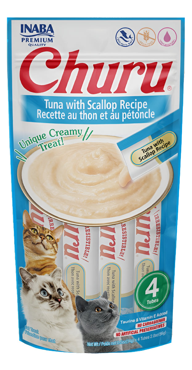 Inaba Snack Cat Churu Vieira/scallop - Sobre Con 4 Tubos