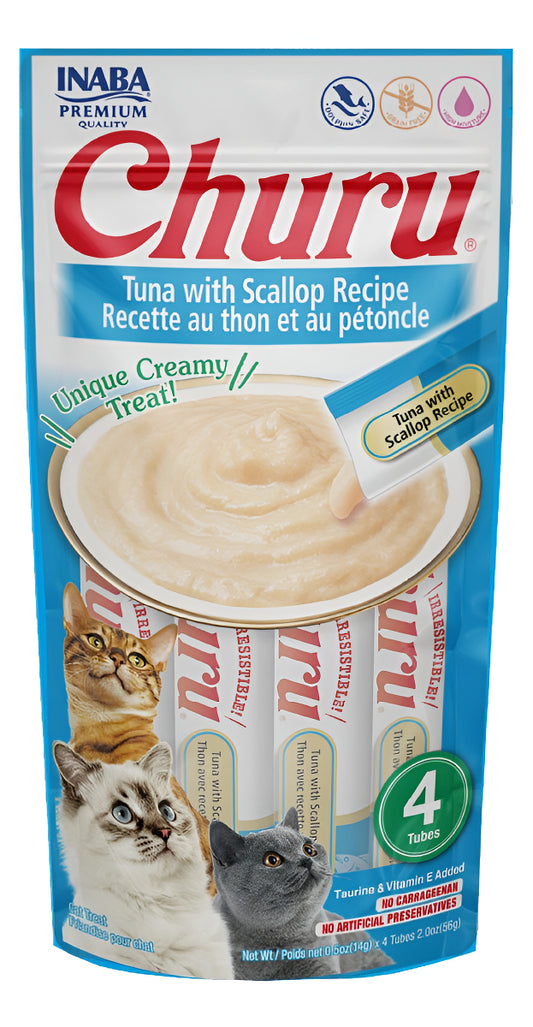 Inaba Snack Cat Churu Vieira/scallop - Sobre Con 4 Tubos
