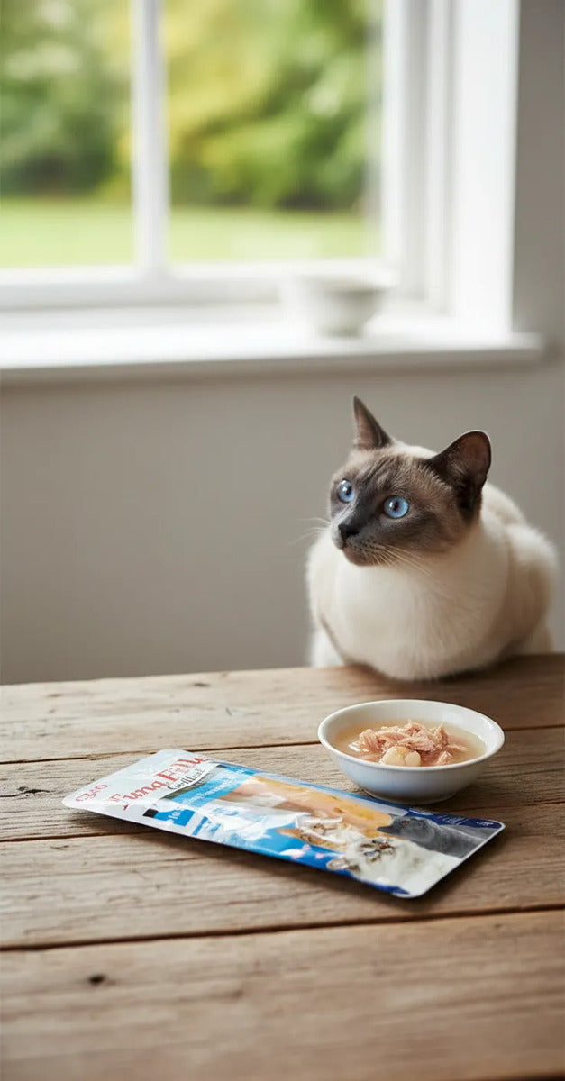 Churu Filete De Atún Y Vieira Para Gato Paquete 4 Piezas 15g