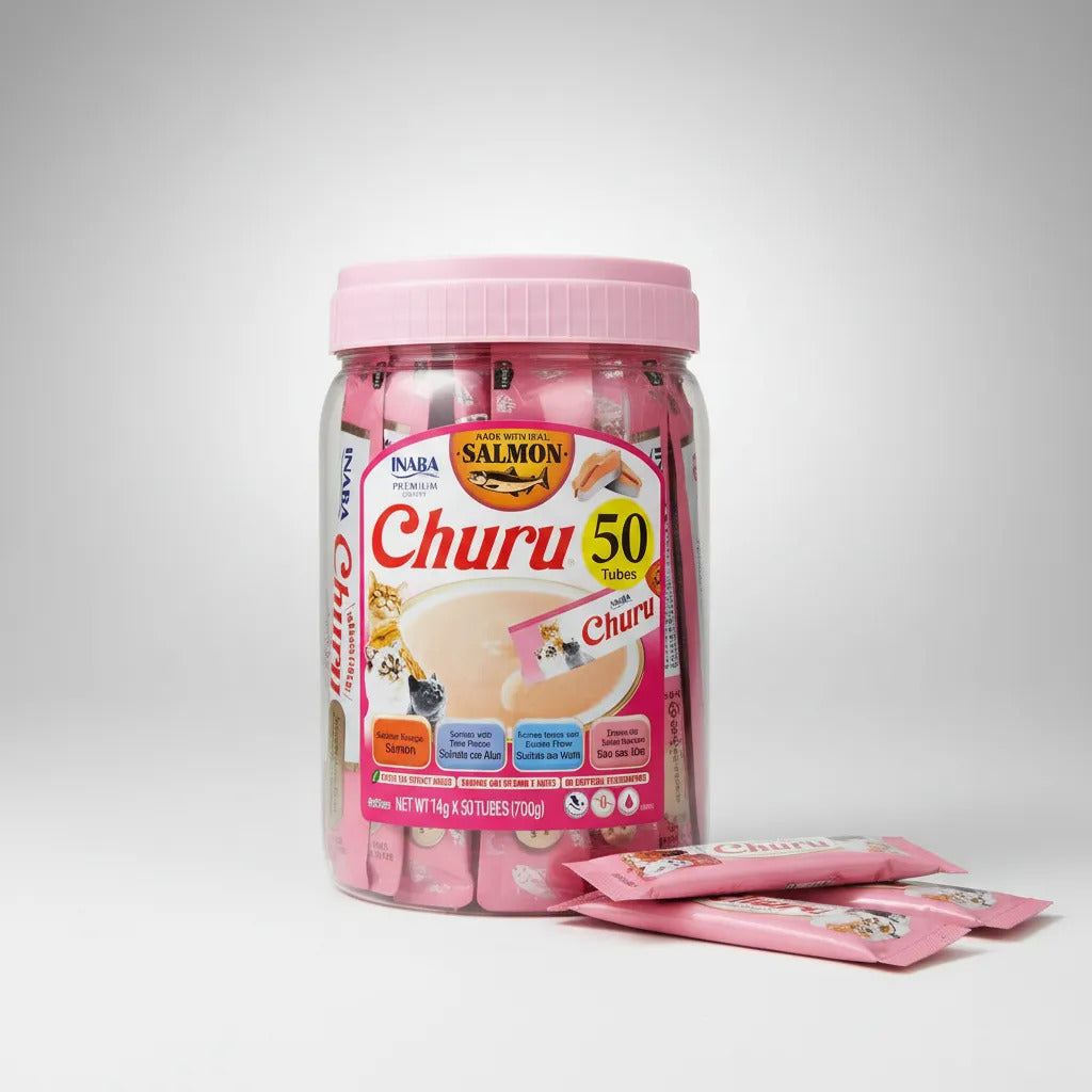 Churu 50 Premios Para Gato Tubitos 14g Mix Salmón Variety