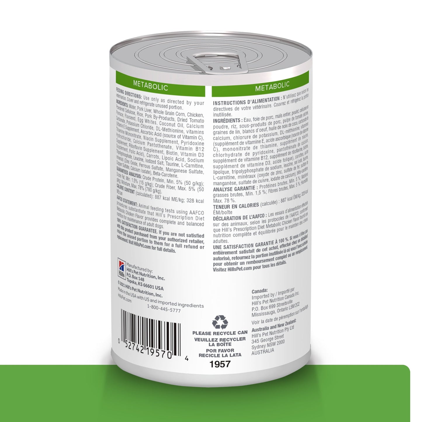 Hills Science Diet Alimento Perros Metabolic Lata 370 gr Control Peso