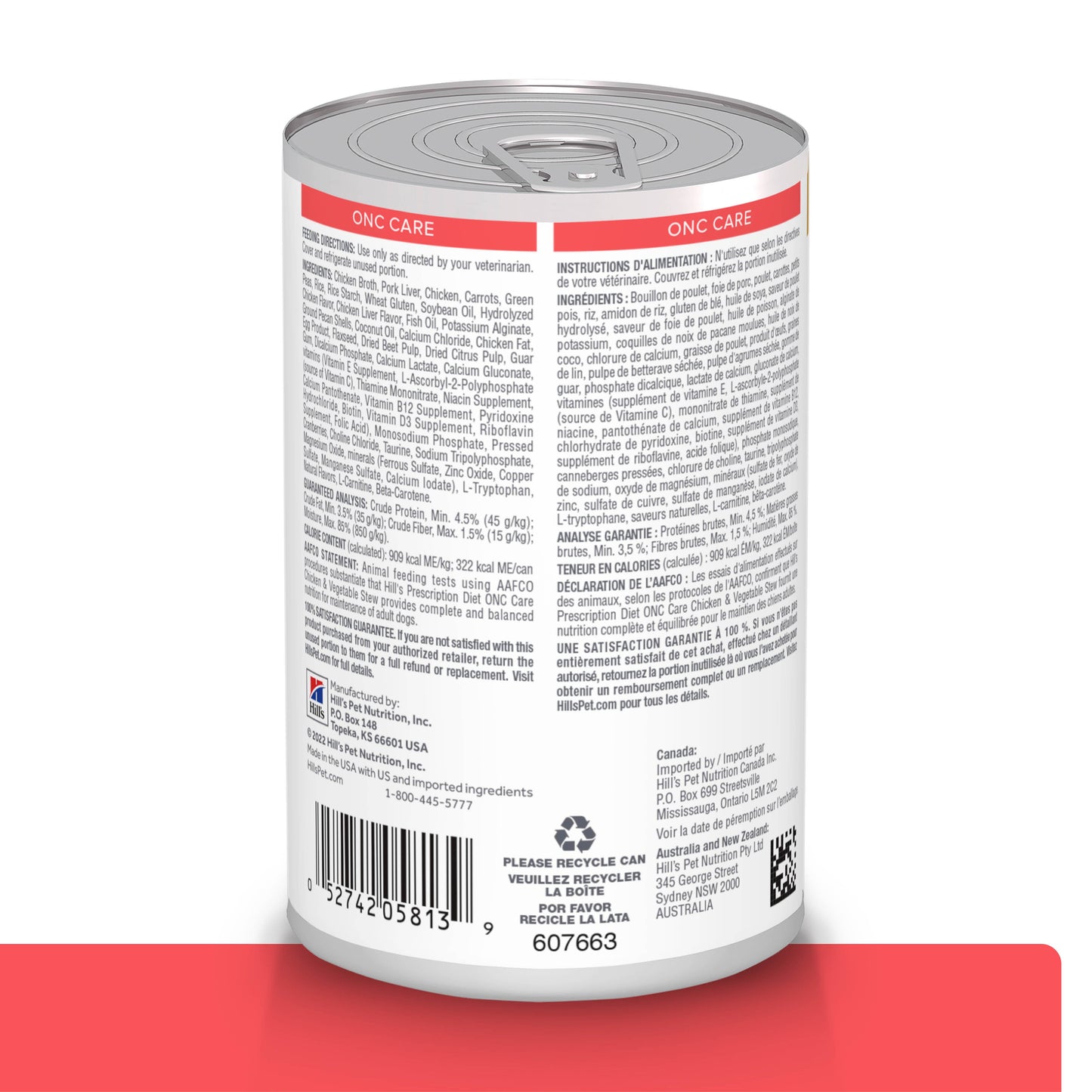 Hill's Prescription Diet ONC Care Nutrición y Apoyo de Recuperación Alimento Húmedo para Perro diagnosticado con cáncer 354 g