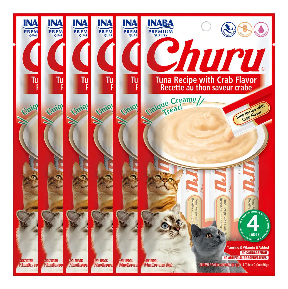 Premio Churu Para Gato Snack Atún Y Cangrejo Caja De 24 Pzas