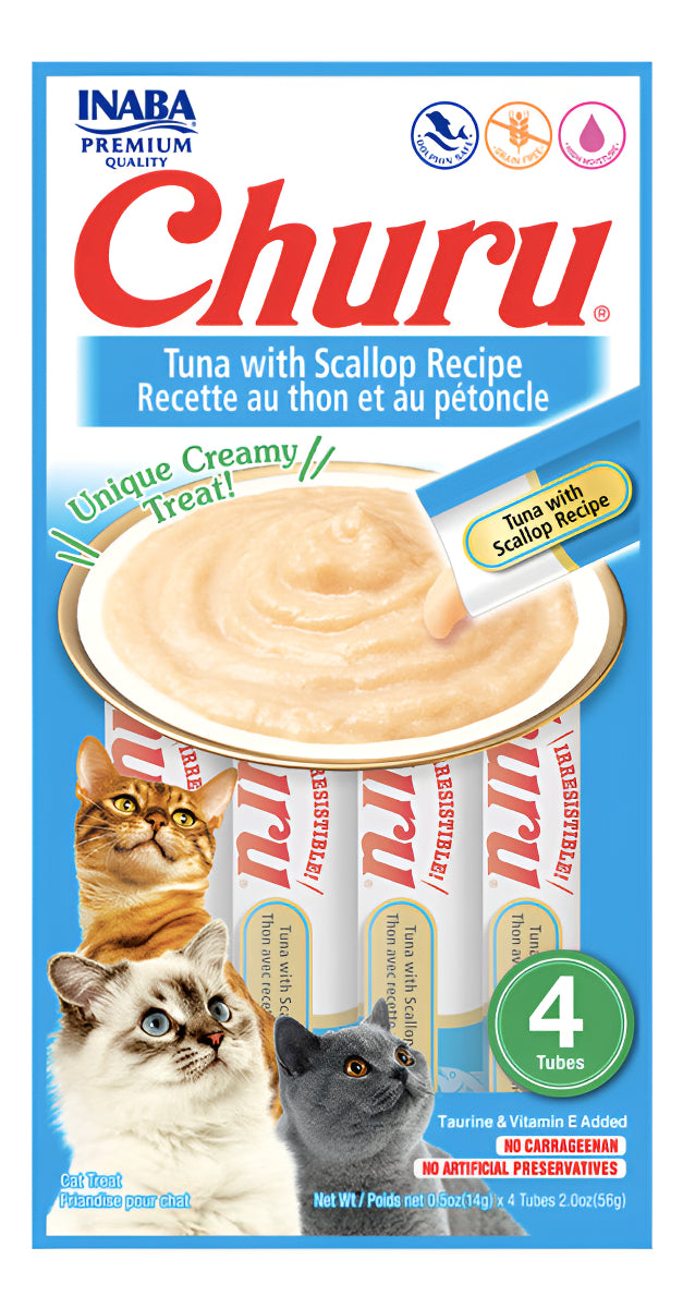 Inaba Snack Cat Churu Vieira/scallop - Sobre Con 4 Tubos