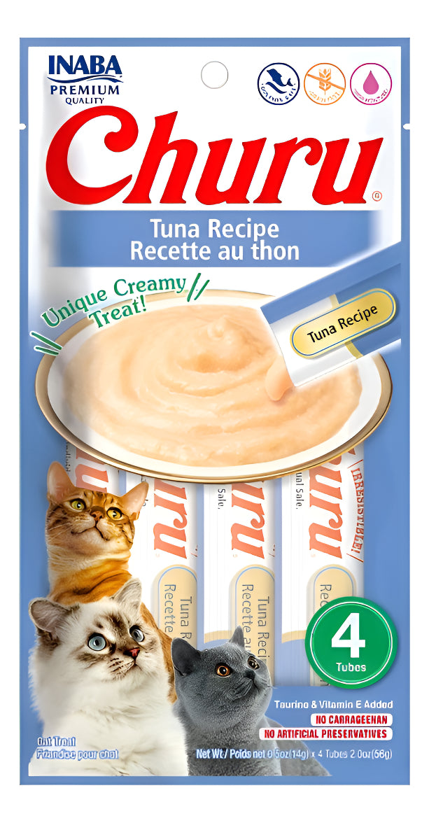 Churu Snack Cremoso Para Gato Bolsa Con 4 Tubos Sabor Atún