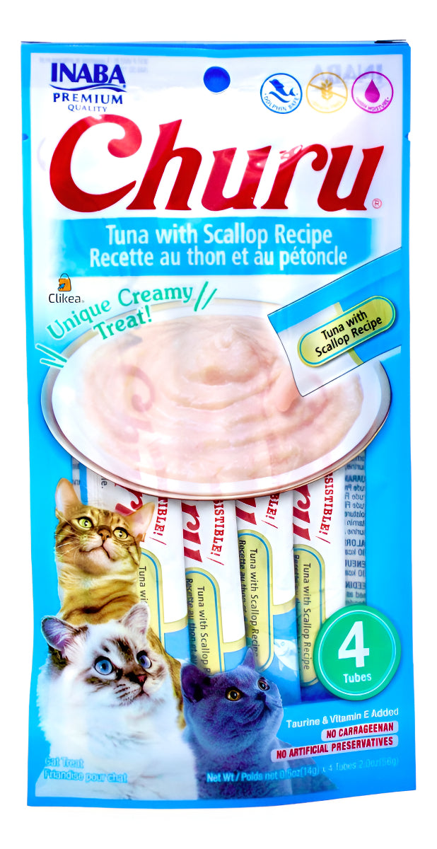 Inaba Snack Cat Churu Vieira/scallop - Sobre Con 4 Tubos