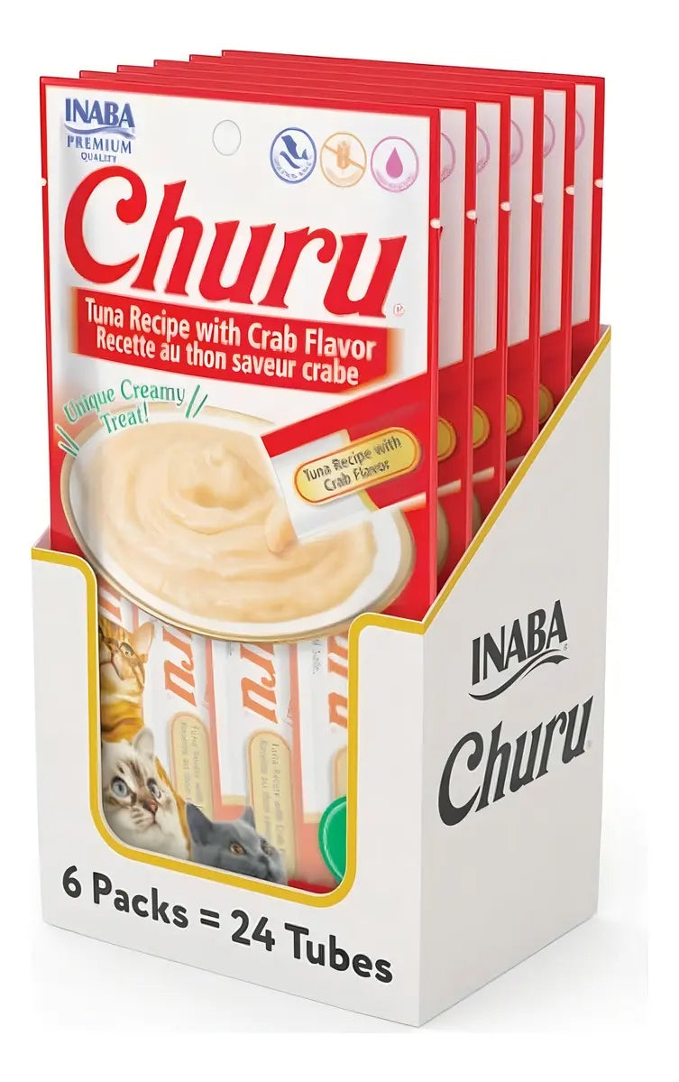 Premio Churu Para Gato Snack Atún Y Cangrejo Caja De 24 Pzas