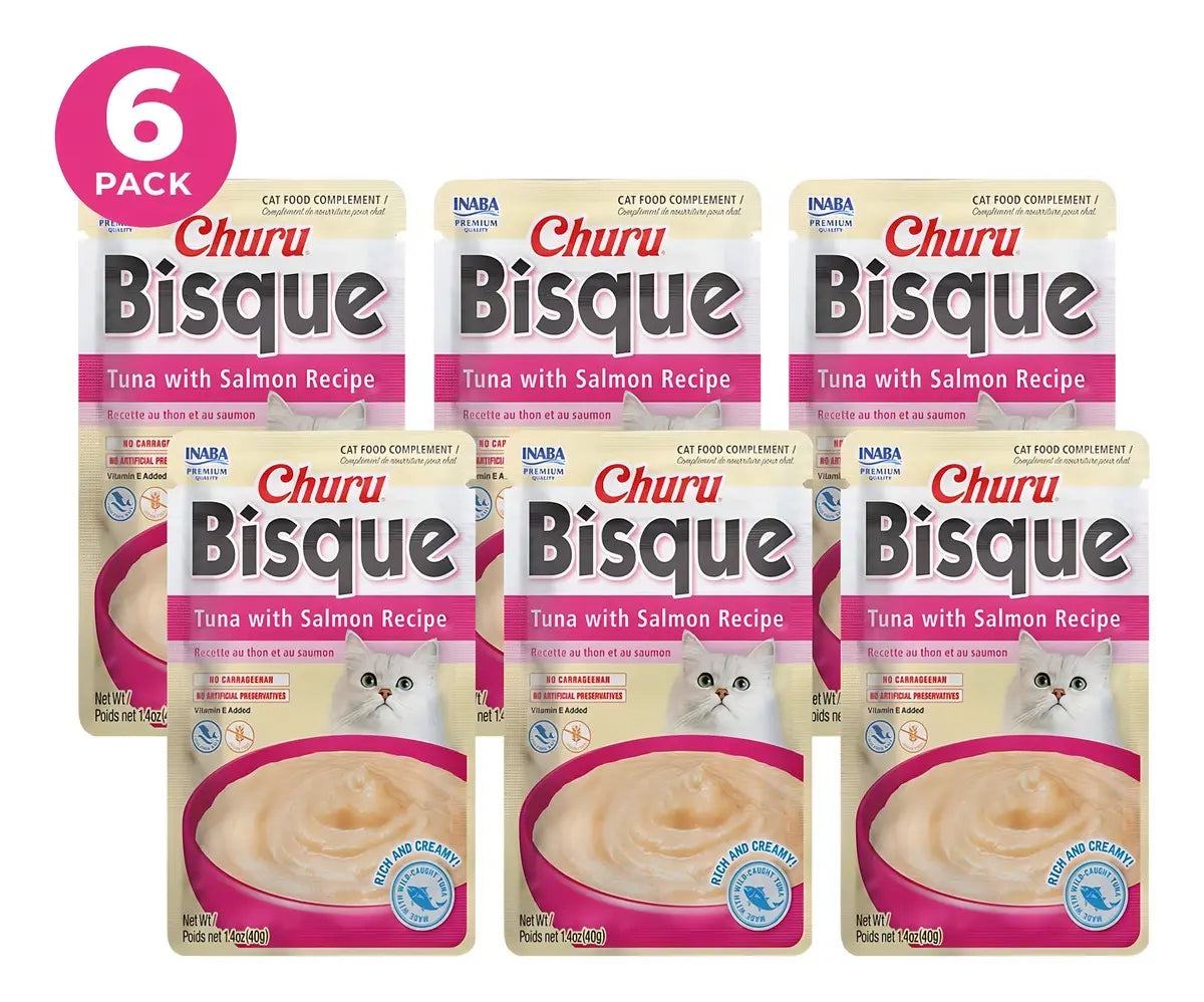 Churu Bisque Para Gato Sabor Atún Y Salmón Caja 6 Sobres 40g