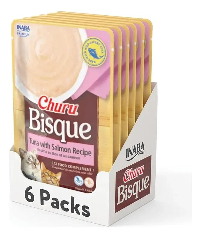 Churu Bisque Para Gato Sabor Atún Y Salmón Caja 6 Sobres 40g