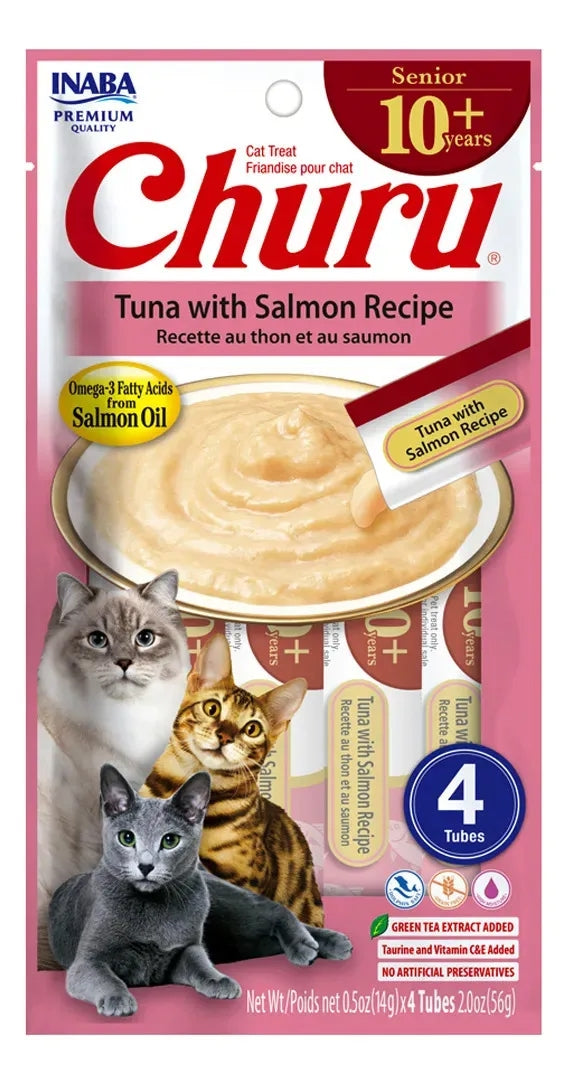 Premio Gato Inaba Churu Senior Atun Con Salmón 24 Tubos