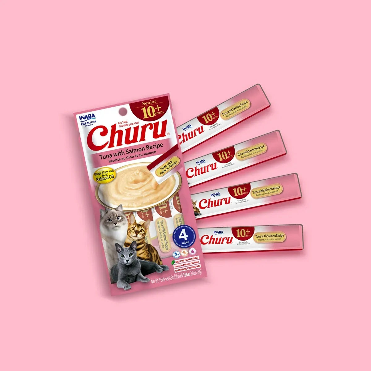Premio Gato Inaba Churu Senior Atun Con Salmón 24 Tubos